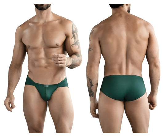 Dark green clever 1775 optimo briefs with form-fitting smooth stretchy fabric and subtle front brand logo