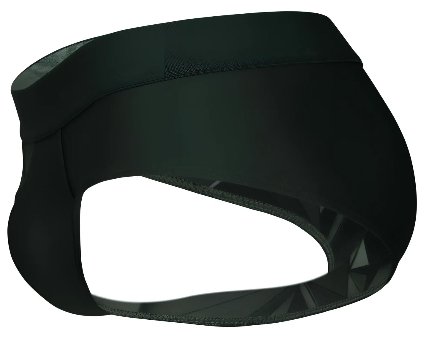 Black neoprene athletic support belt with sleek form-fitting design and subtle geometric pattern in clever 1776 venecia briefs dark green