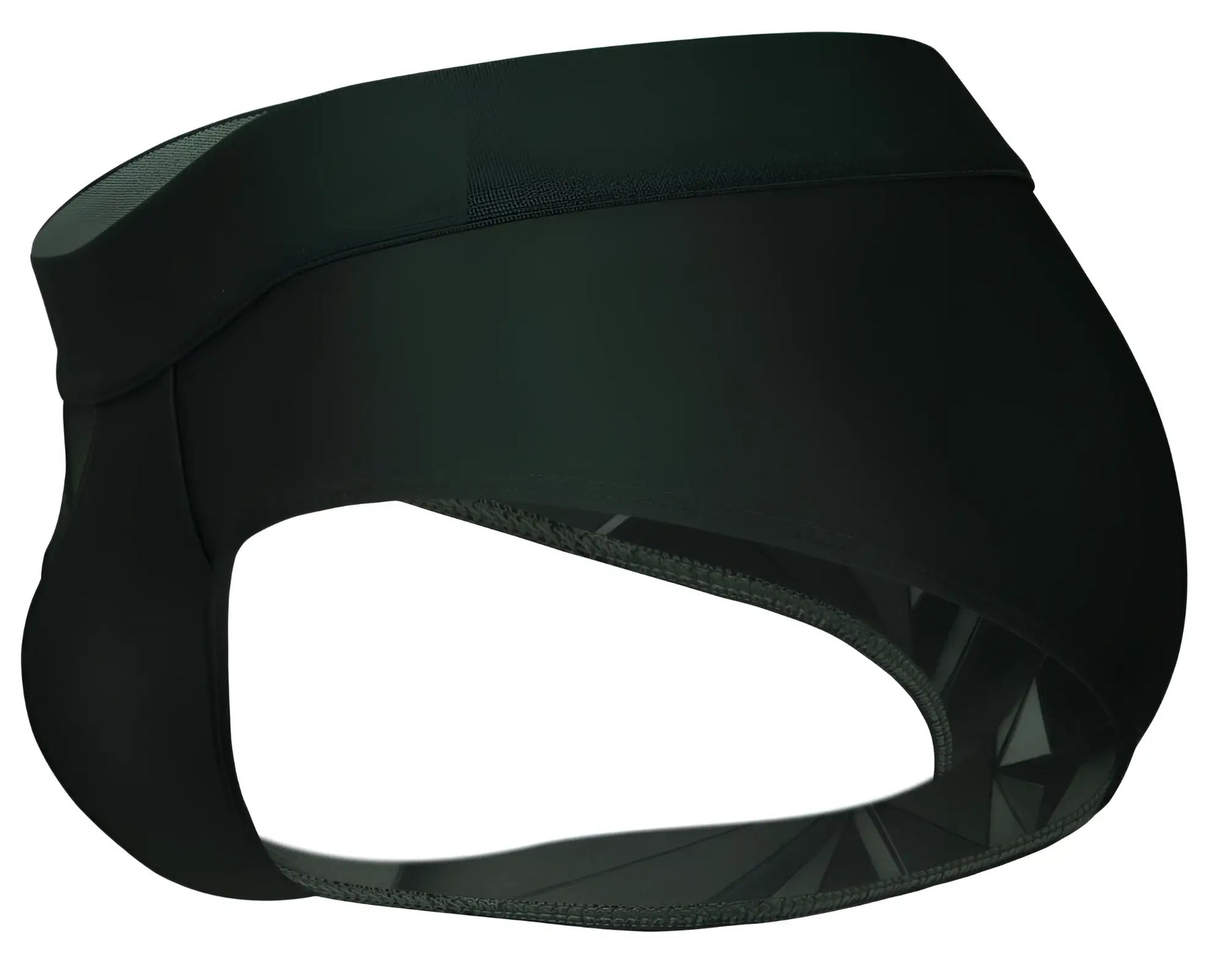 Black neoprene athletic support belt with sleek form-fitting design and subtle geometric pattern in clever 1776 venecia briefs dark green