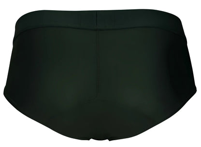 Dark green clever 1776 venecia briefs with seamless fabric and contoured waistband front view