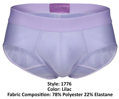 Clever 1776 venecia lilac briefs made of 78 percent polyester and 22 percent elastane fabric shown from the back side