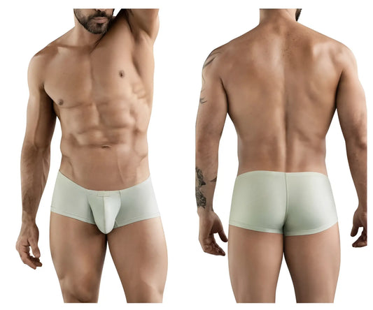 Light green clever 1780 maya trunks form-fitting men’s briefs with central pouch design in beige color