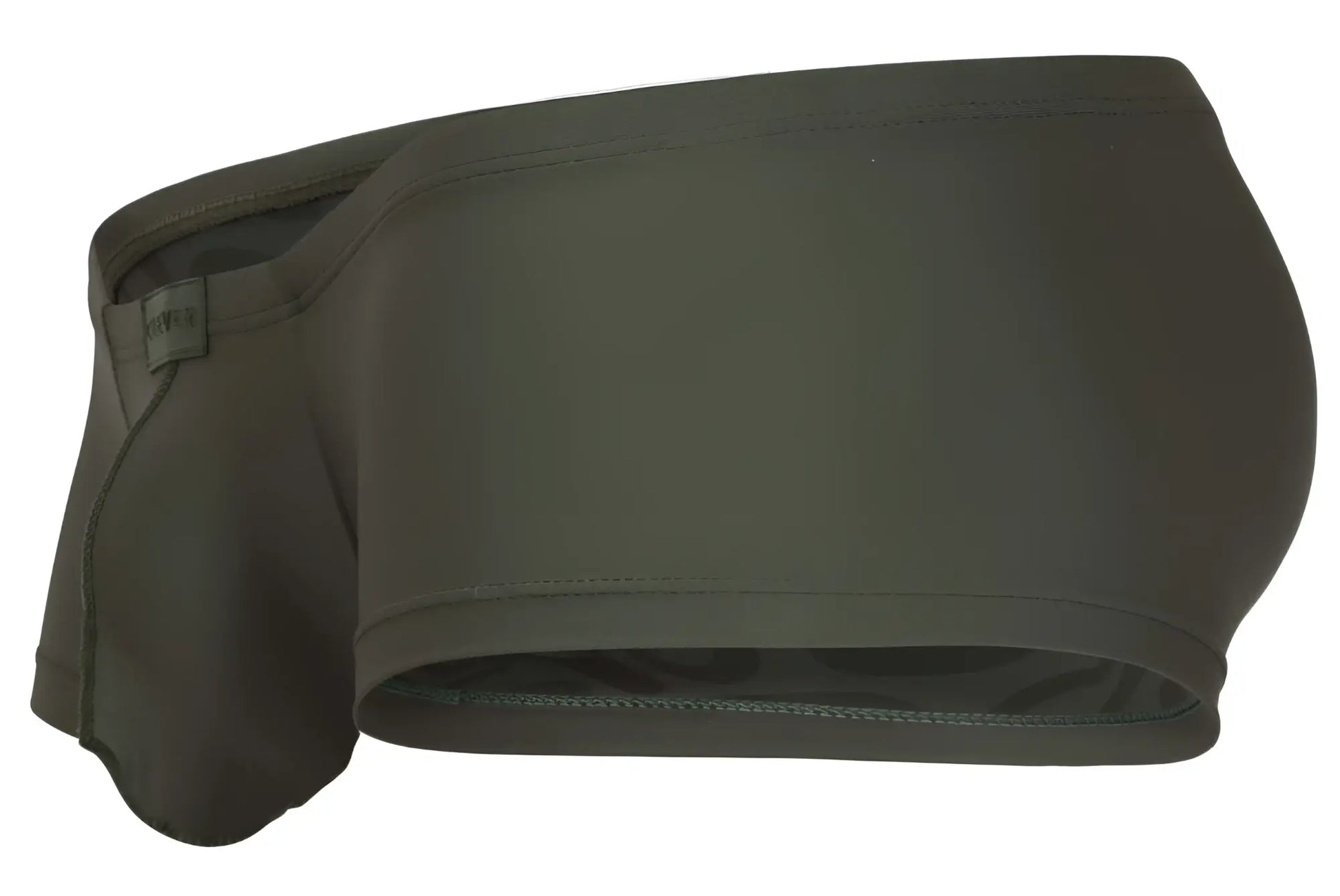 Dark olive green clever 1780 maya trunks made of smooth stretchy fabric with a minimalist design for men