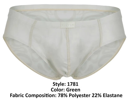 Clever 1781 maya briefs in beige feature white men’s underwear with subtle camouflage pattern and beige trim
