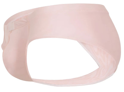 A soft pink clever 1781 maya briefs fabric support belt with smooth texture and elasticized edges