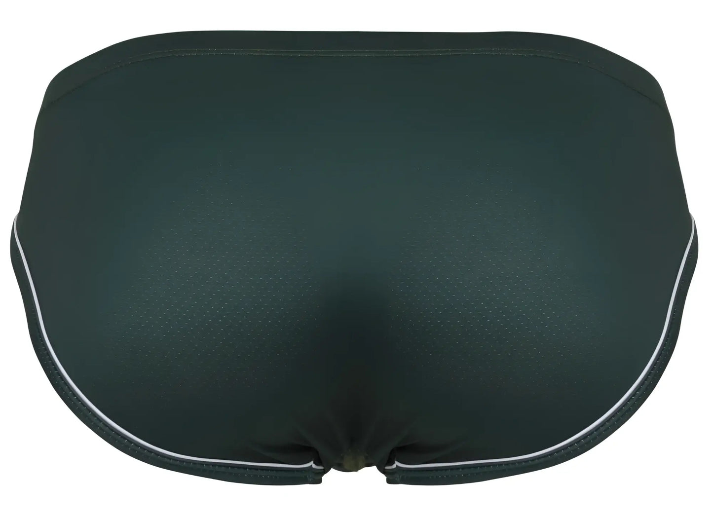 Black clever 1782 argovia briefs swim trunks with white trim waistband and leg openings in dark green color