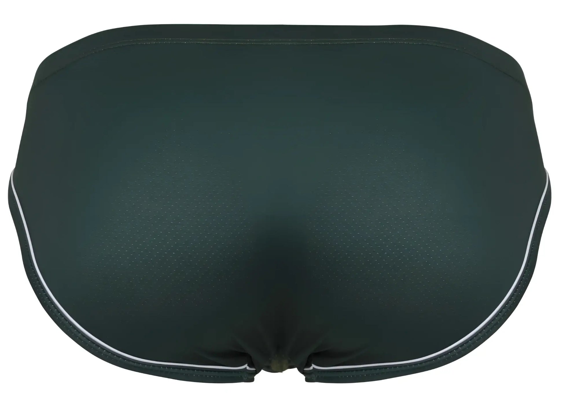 Black clever 1782 argovia briefs swim trunks with white trim waistband and leg openings in dark green color