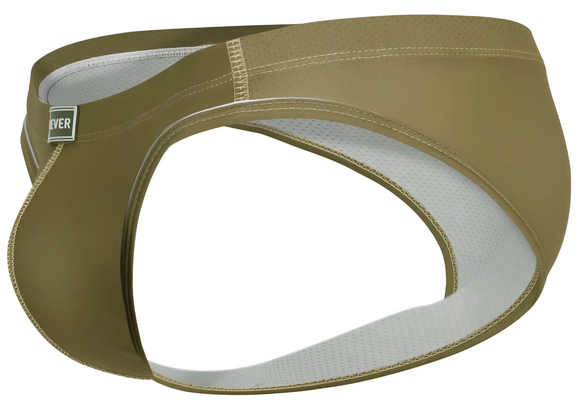 Olive green clever 1782 argovia briefs with white mesh lining and reinforced stitching for athletic use