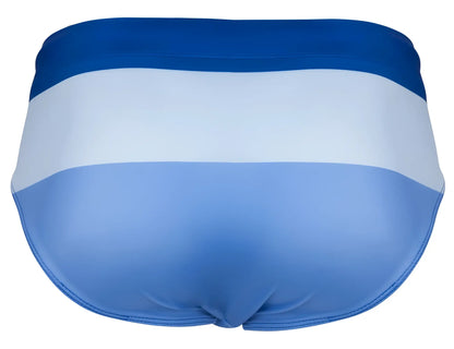 Clever 1802 Wave swim briefs in blue with white stripes and smooth stretchy fabric for comfortable swimming