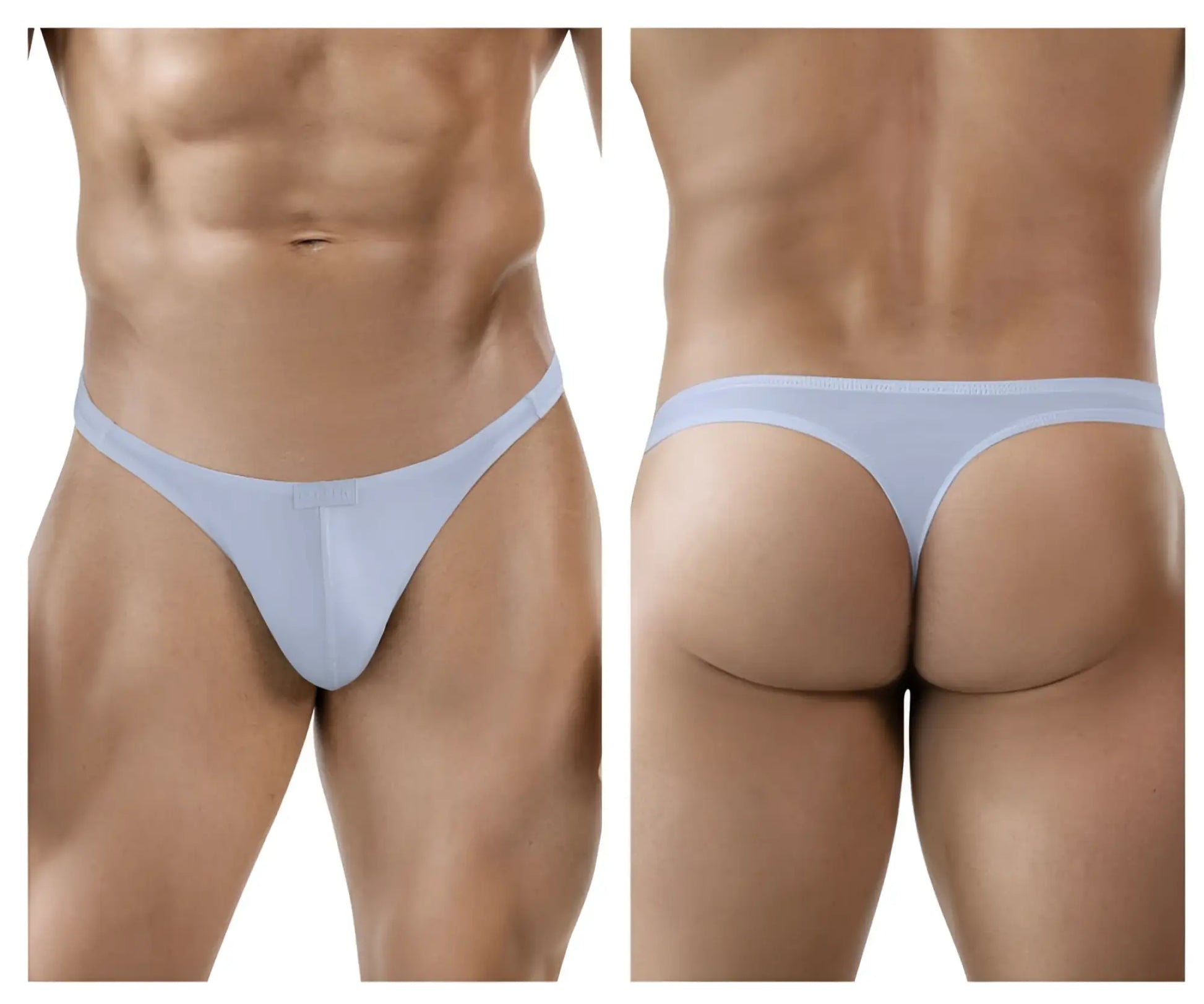 Light blue clever 1830 desirable thong made of smooth stretchy fabric with minimalist design and no visible branding