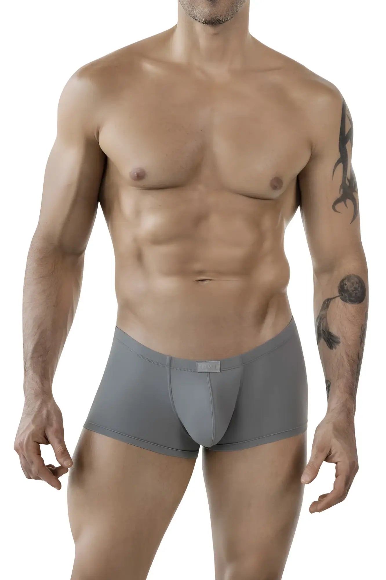 Gray clever 1842 buenavista trunks with smooth form-fitting fabric and subtle front pouch design for men
