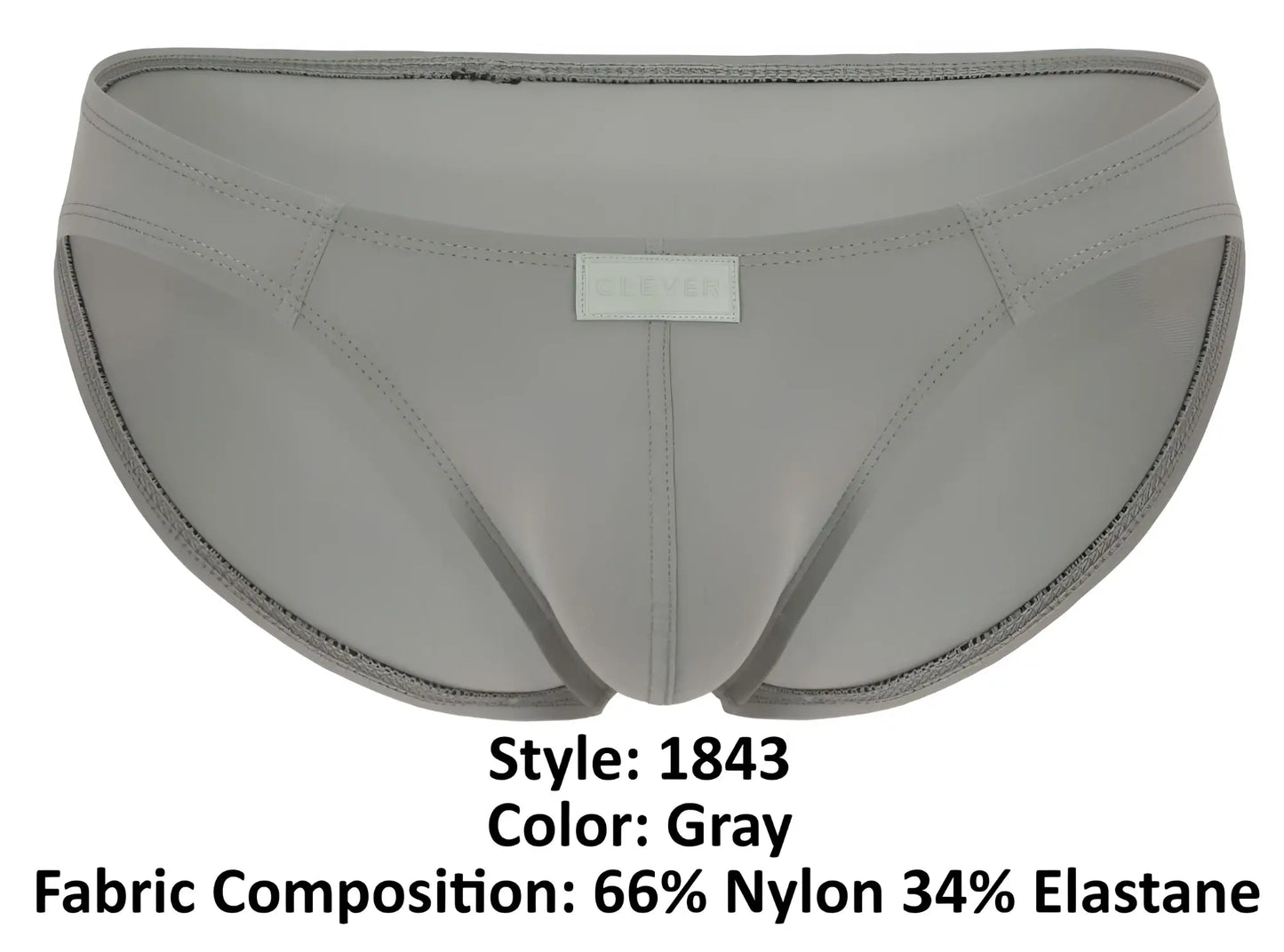 Gray men’s briefs clever 1843 buenavista bikini made of 66 nylon and 34 elastane with sleek matching stitching