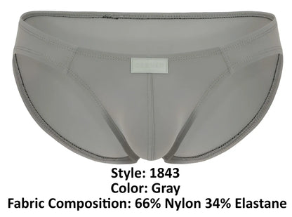 Gray men’s briefs clever 1843 buenavista bikini made of 66 nylon and 34 elastane with sleek matching stitching