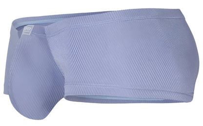 Light blue ribbed cotton Clever 1844 Aura trunks with subtle texture and small brand tag on the waistband