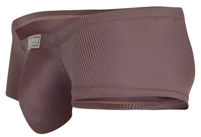 Brown ribbed fabric briefs with visible clever 1844 brand tag in the front for comfortable everyday wear