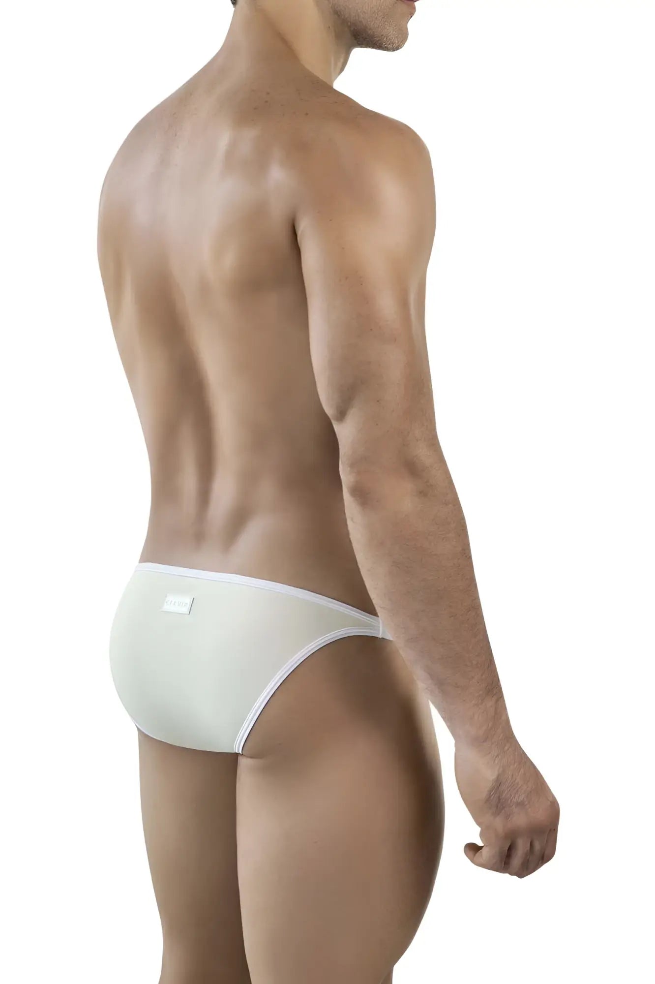 Beige clever 1848 relax bikini briefs with sleek minimalist design and subtle elastic waistband front view