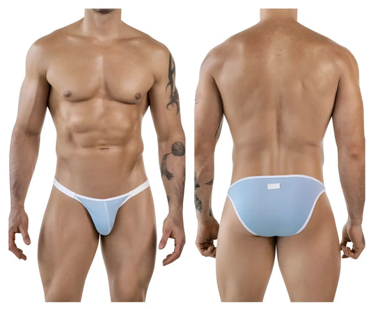 Light blue clever 1848 relax bikini briefs with white trim designed for athletic comfort and everyday wear