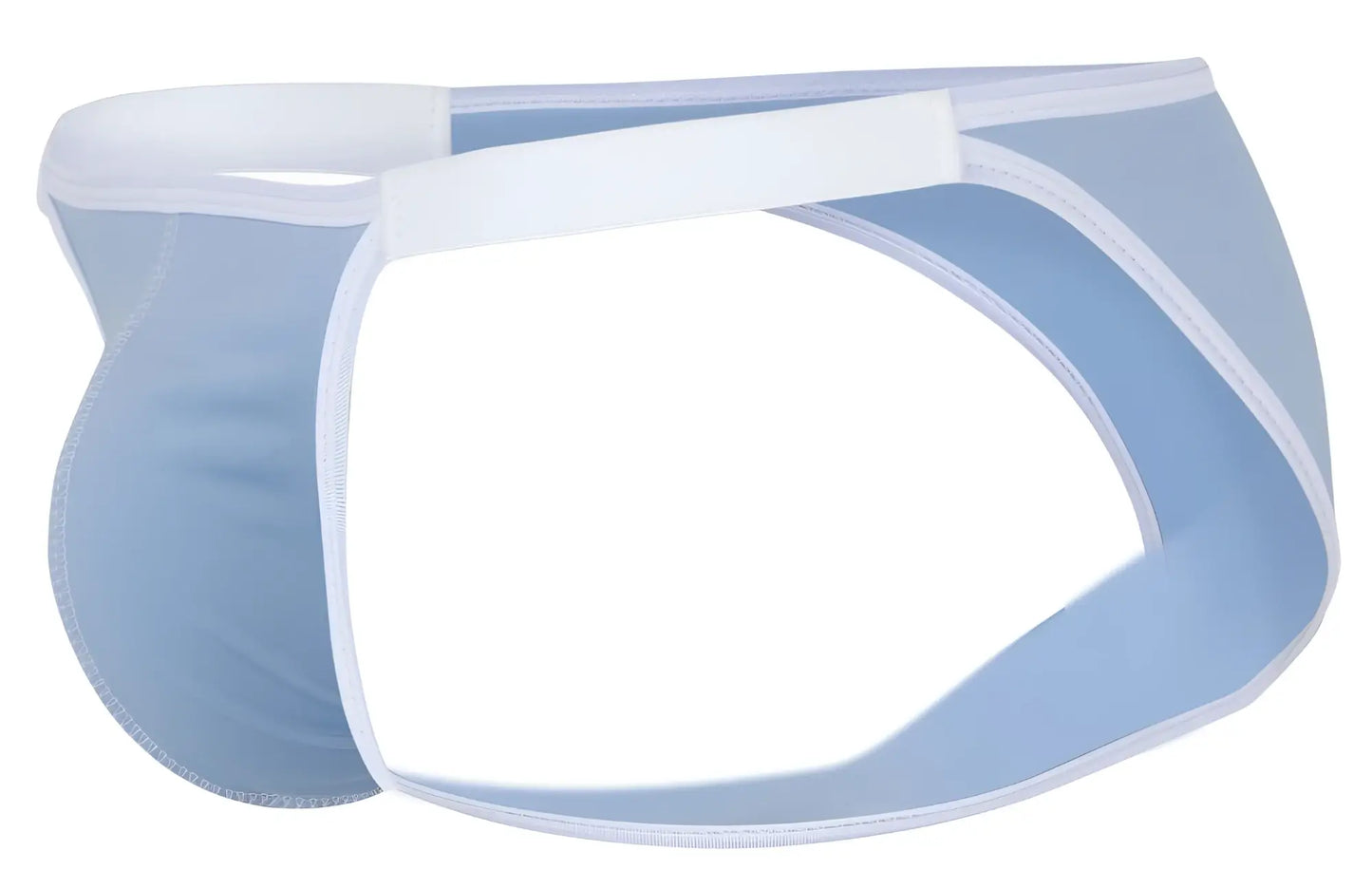 Light blue mesh briefs with white trim and elastic waistband by clever 1848 relax bikini color blue