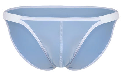 Light blue clever 1848 relax bikini briefs with white trim and a central seam for comfortable everyday wear