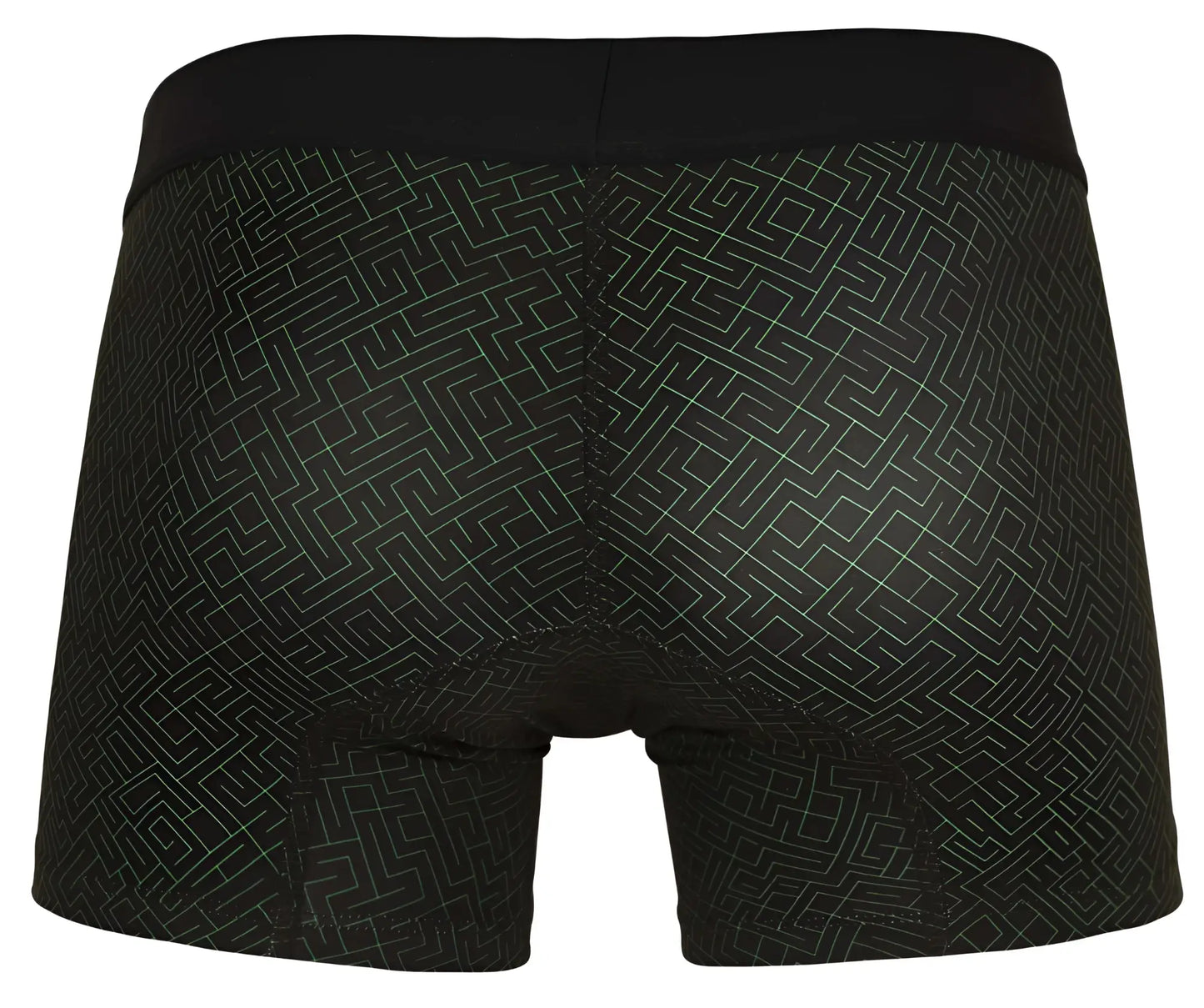 Black clever 1850 laberin trunks boxer briefs with subtle light gray geometric maze pattern for everyday wear