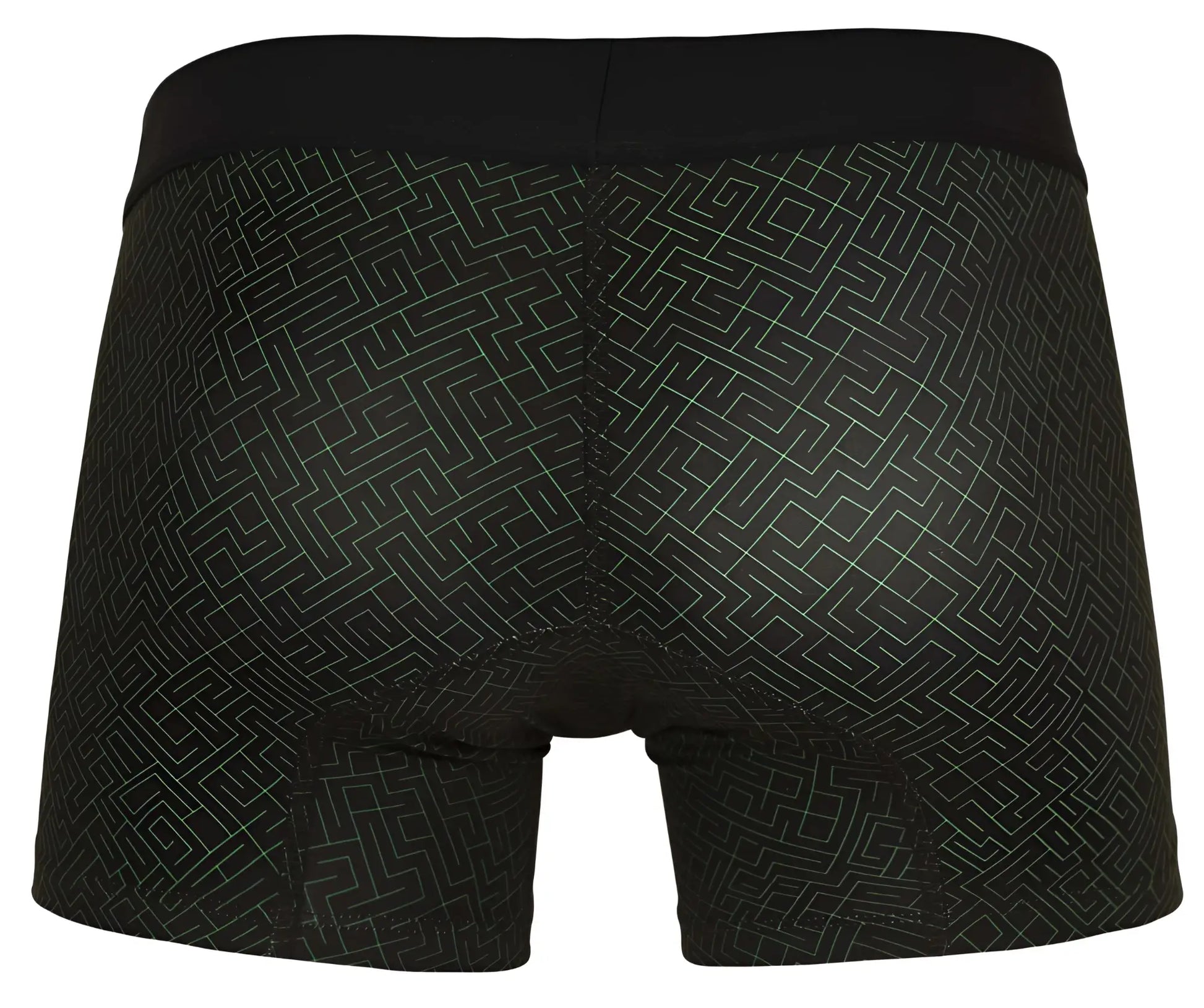 Black clever 1850 laberin trunks boxer briefs with subtle light gray geometric maze pattern for everyday wear