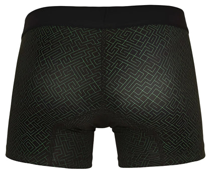 Black clever 1850 laberin trunks boxer briefs with subtle light gray geometric maze pattern for everyday wear