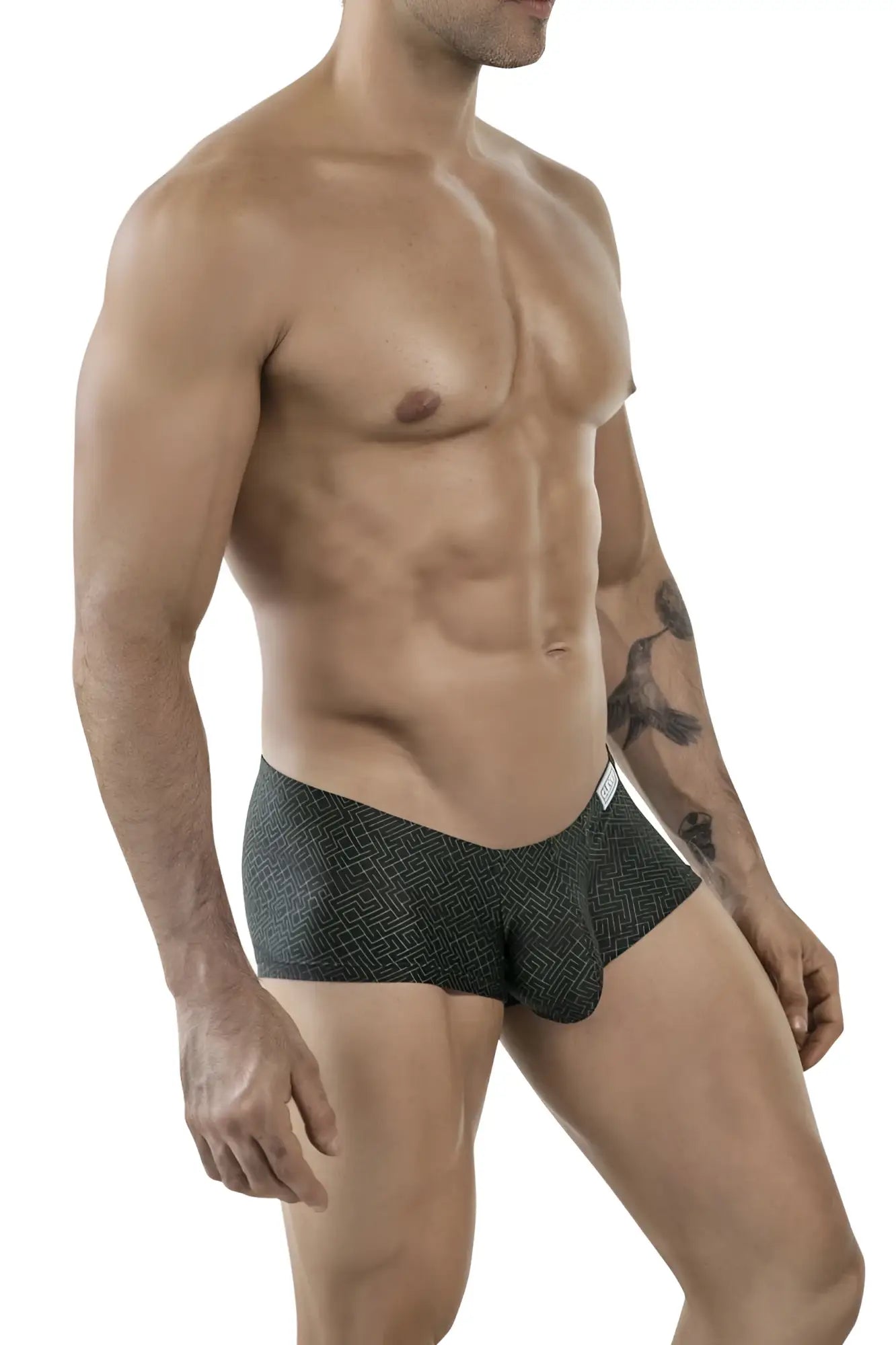 Dark green clever 1852 laberin trunks briefs with subtle geometric pattern in black for comfortable everyday wear
