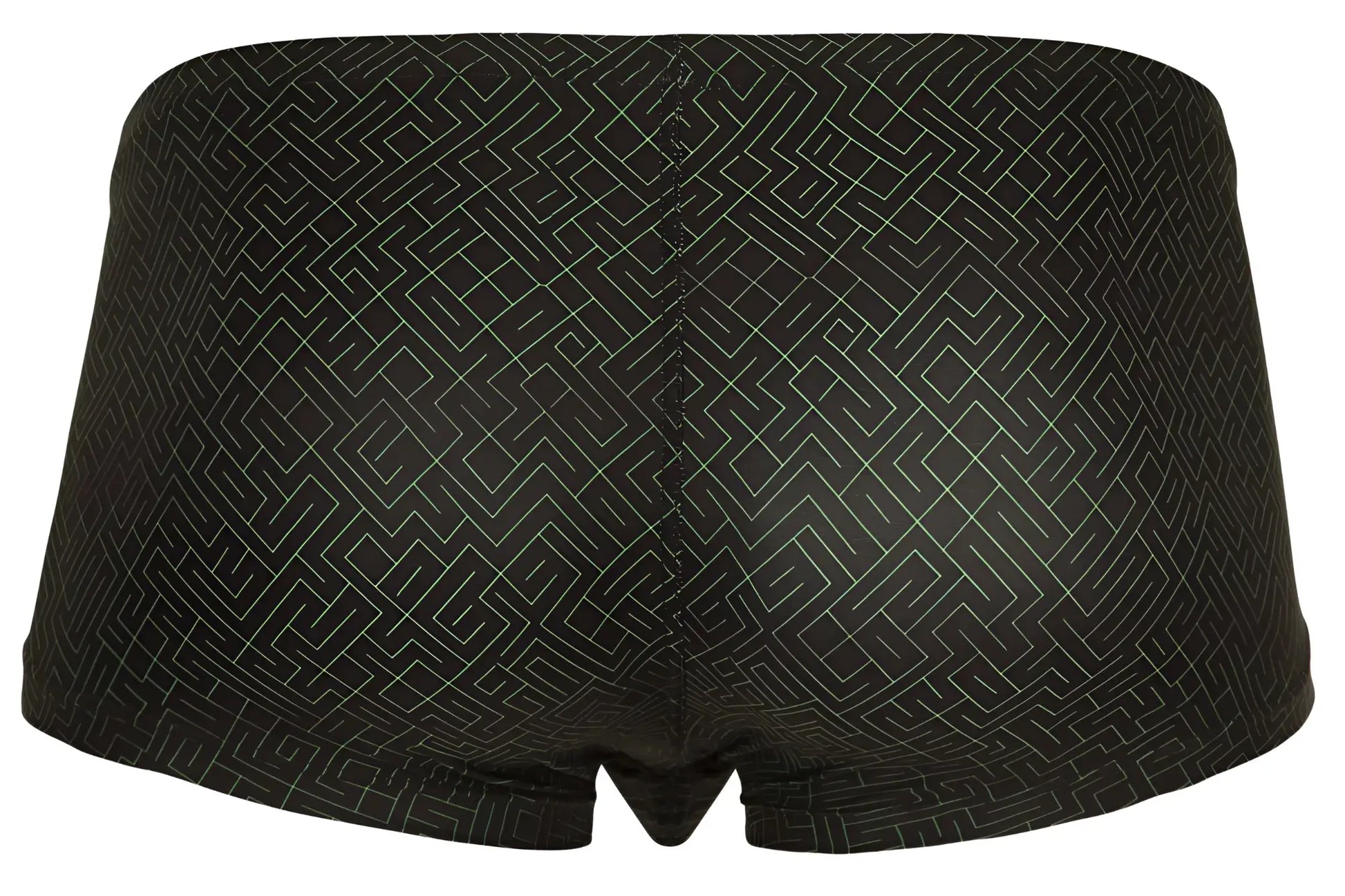 Black clever 1852 laberin trunks briefs with subtle light gray geometric maze pattern for everyday comfort