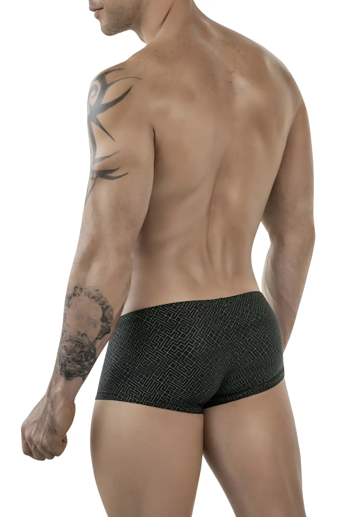 Black clever 1852 laberin trunks briefs with subtle geometric pattern in soft breathable fabric for everyday comfort