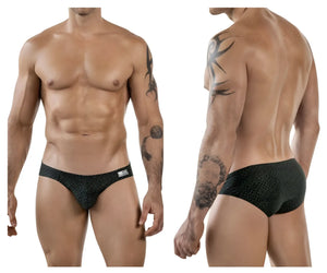 Clever 1853 laberin bikini color black briefs with subtle geometric pattern and small white brand tag on waistband