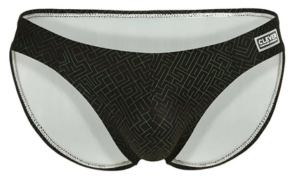 Black swim trunks clever 1853 laberin with subtle geometric maze pattern and white interior lining