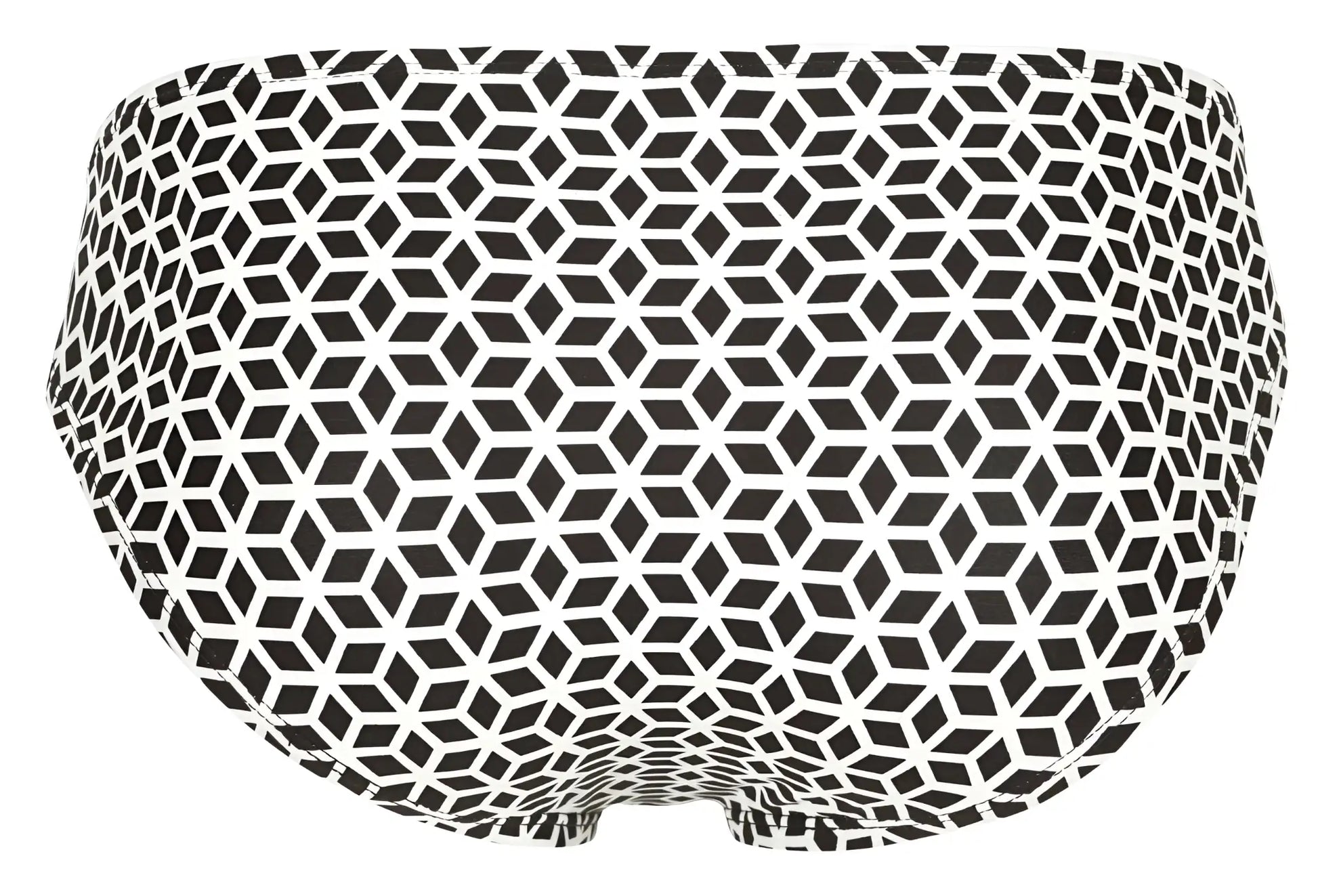 Clever 1857 cuadricula bikini color white black and white geometric patterned swim trunks front view