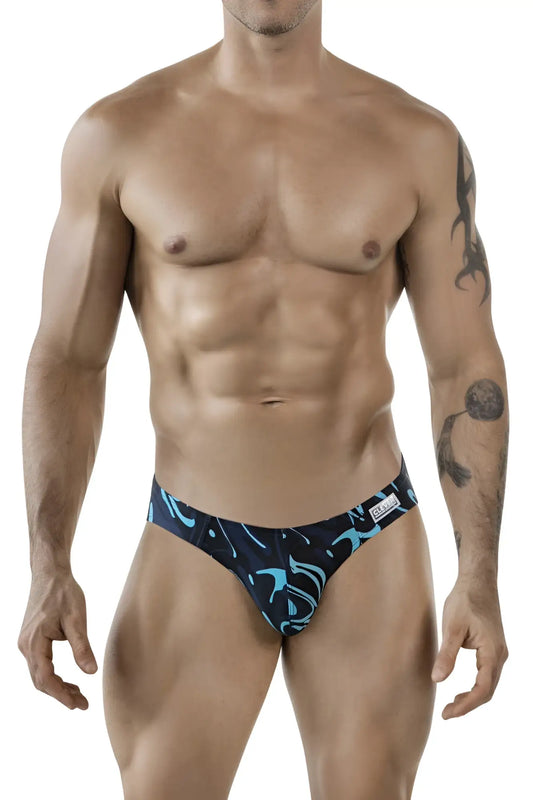 Clever 1861 grosh bikini color dark blue men’s briefs with blue and black pattern and sleek modern design