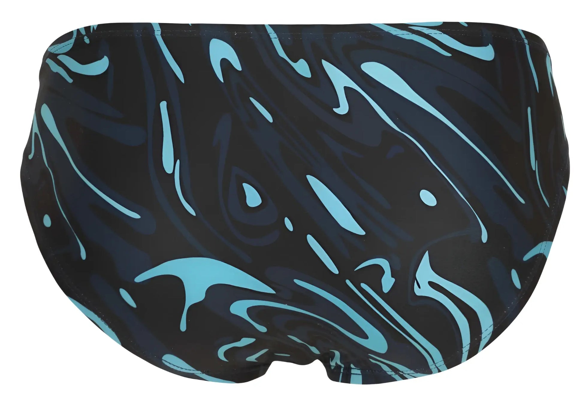 Clever 1861 grosh bikini color dark blue swim trunks with dynamic turquoise swirl pattern for swimwear use
