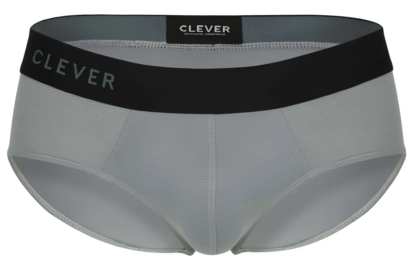 Gray clever 1862 oneal briefs with a black waistband and white clever logo, designed for comfortable everyday wear