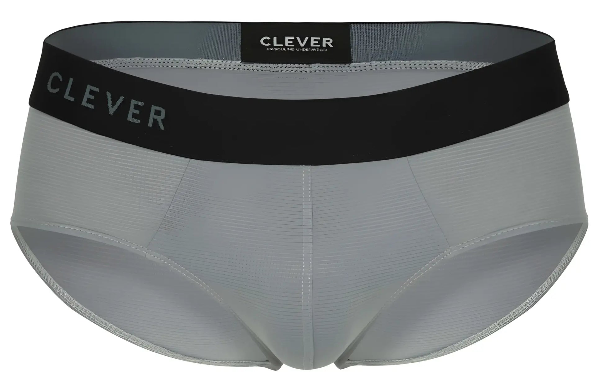 Gray clever 1862 oneal briefs with a black waistband and white clever logo, designed for comfortable everyday wear