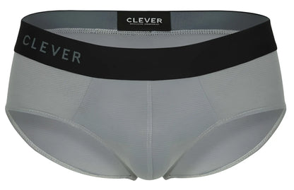 Gray clever 1862 oneal briefs with a black waistband and white clever logo, designed for comfortable everyday wear