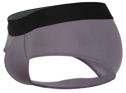Gray and black Clever 1862 Oneal briefs with ribbed texture and elastic waistband in lilac color for athletic use