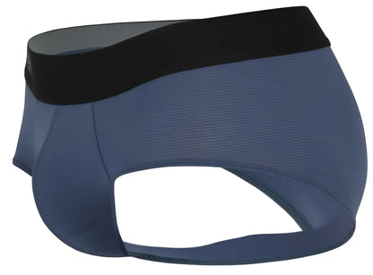 Navy blue clever 1862 oneal briefs with black elastic waistband and ribbed texture in petrol blue color