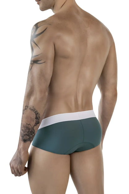 Dark green clever 1863 lecler briefs with contrasting white elastic waistband for comfortable everyday wear