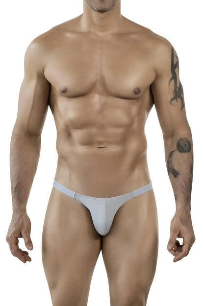 Clever 1865 oomph bikini gray light gray form-fitting thong made of smooth stretchy fabric with minimalist design