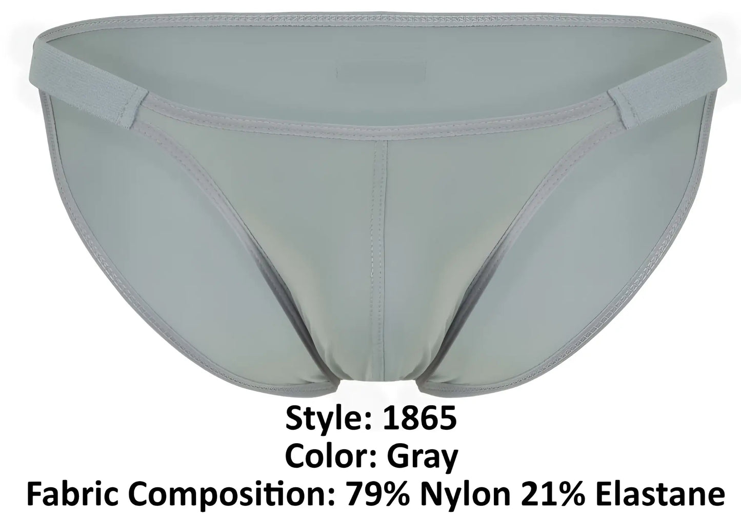 Clever 1865 oomph bikini gray briefs made of 79 nylon and 21 elastane with smooth form fitting design and subtle stitching