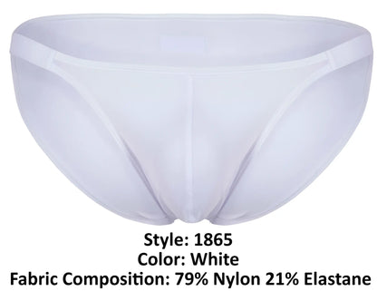 White men’s briefs clever 1865 oomph bikini color white made of 79 nylon and 21 elastane with a smooth supportive waistband