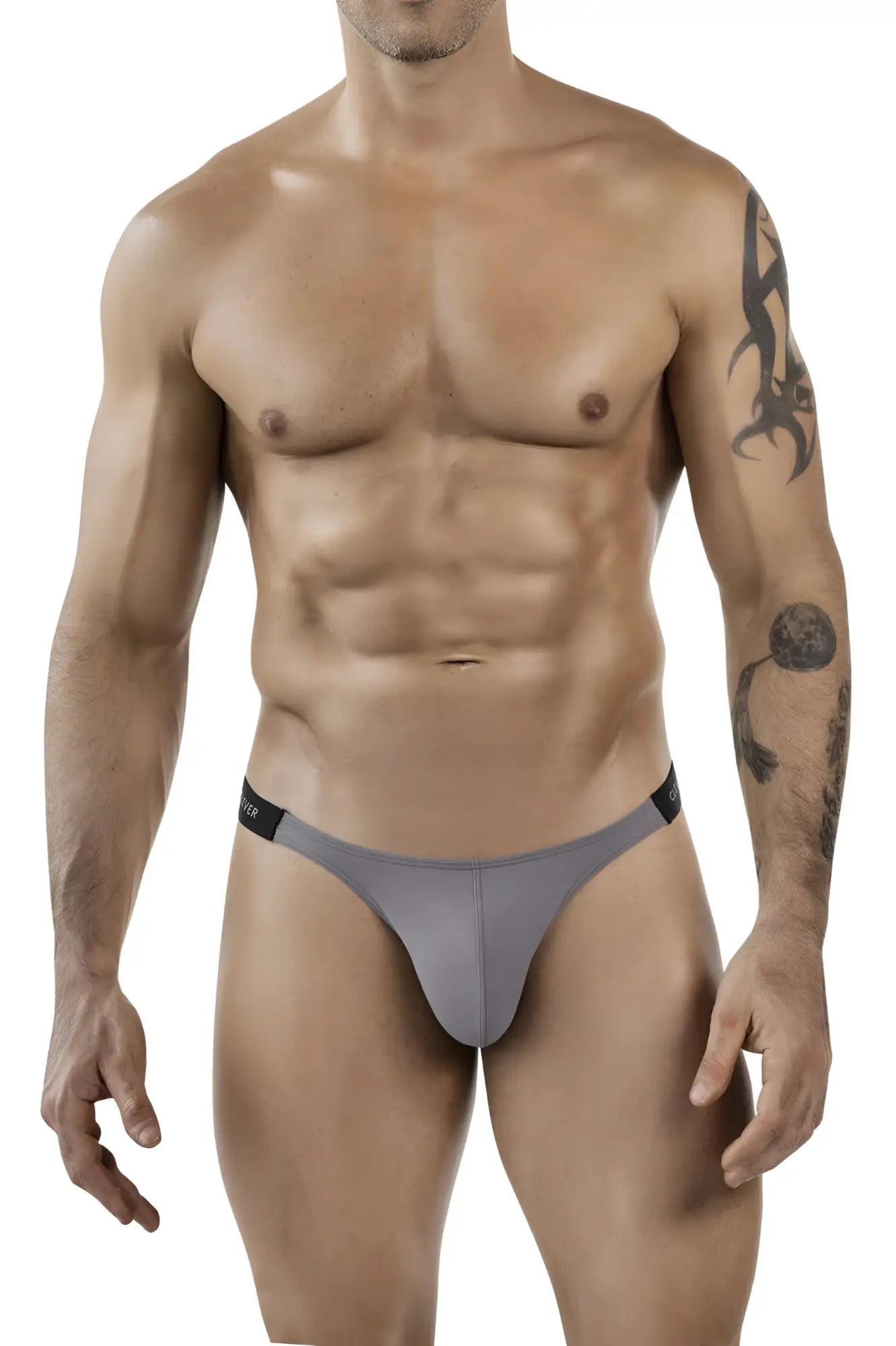 Gray clever 1867 tokio bikini athletic briefs with black elastic waistband for comfortable activewear