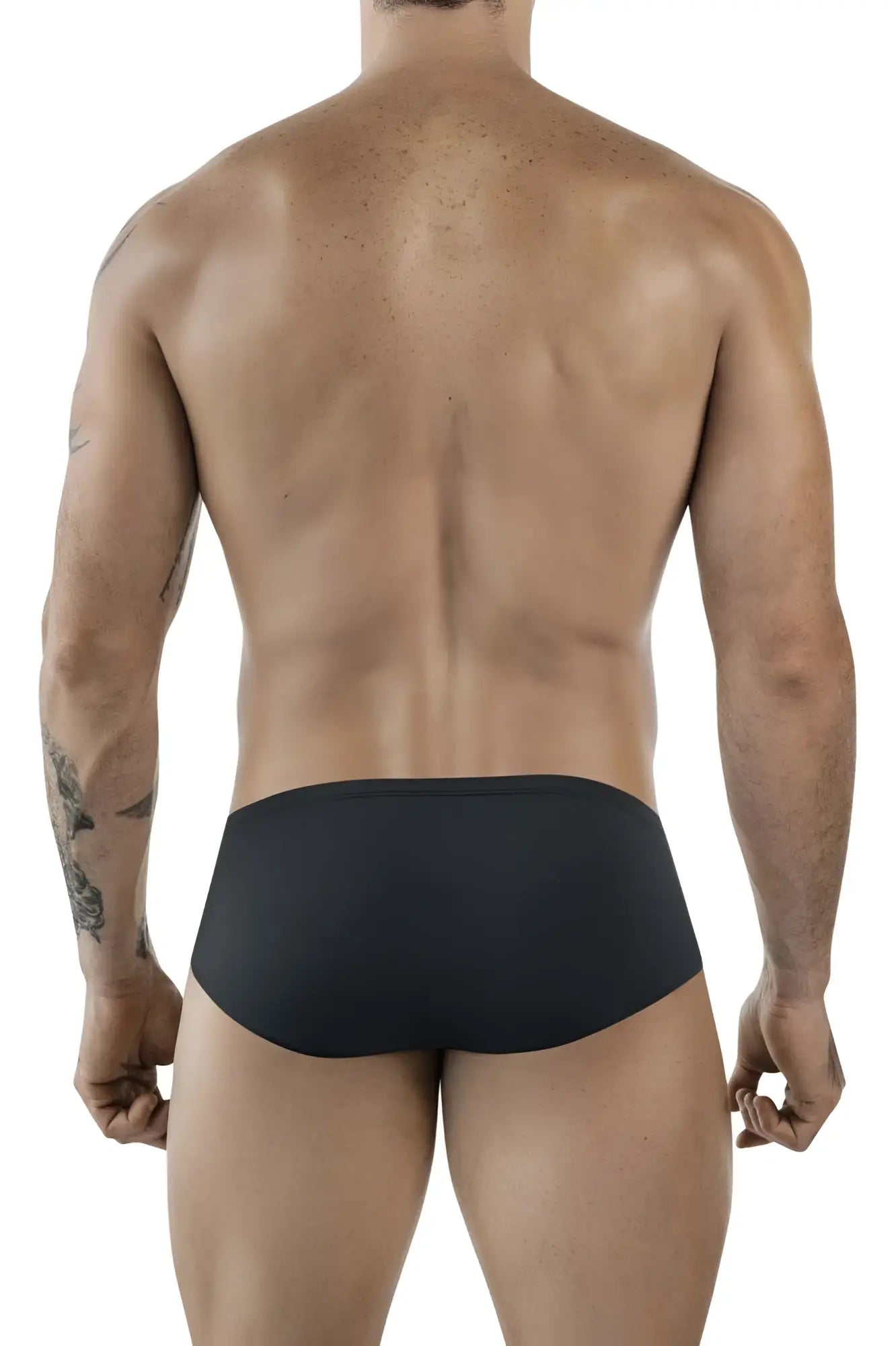 Black clever 1870 audaz bikini briefs with a smooth, form-fitting design in dark gray color