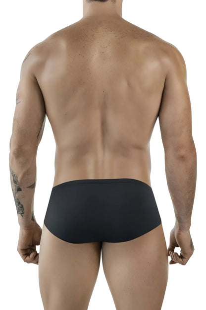 Black clever 1870 audaz bikini briefs with a smooth, form-fitting design in dark gray color