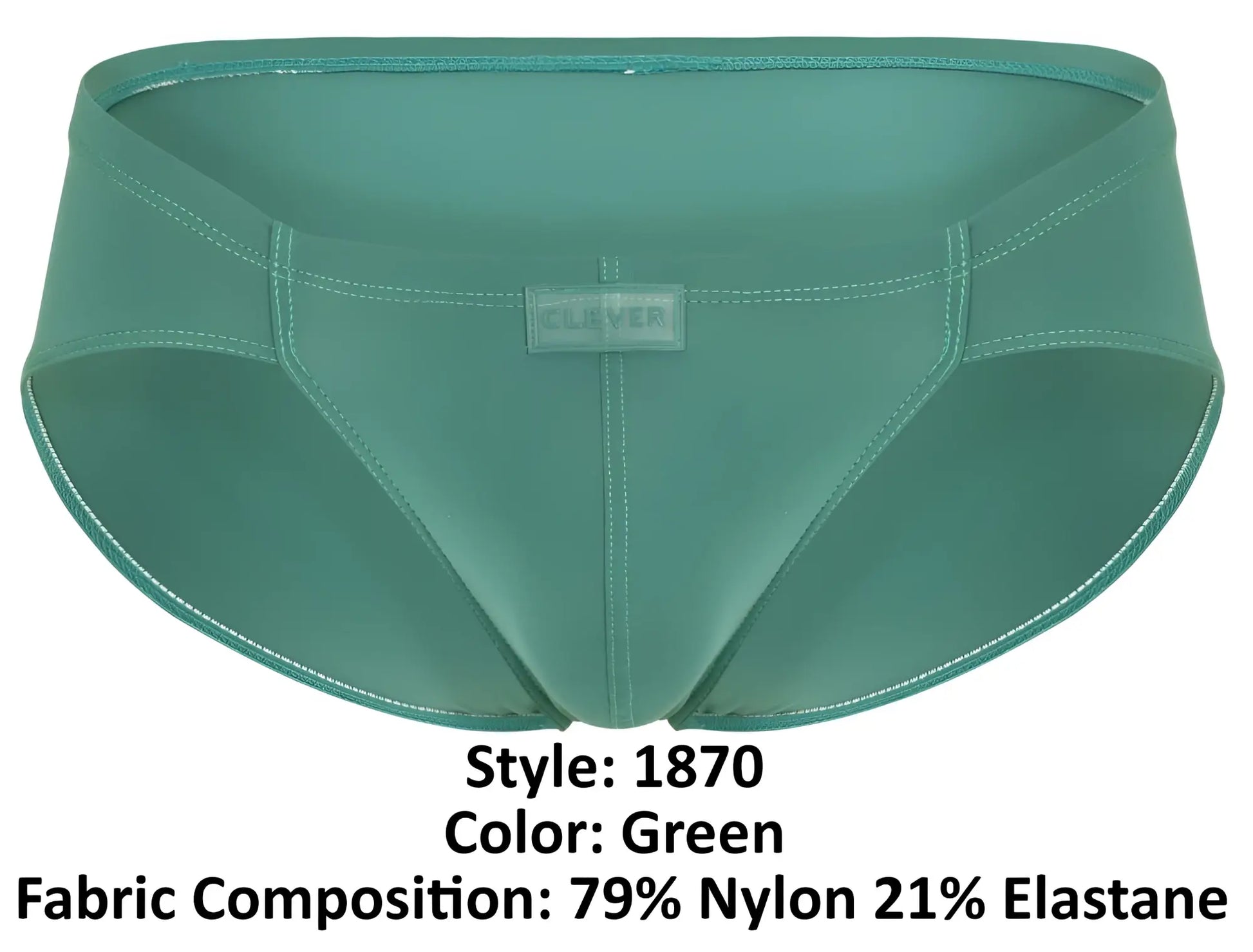 Green men’s briefs clever 1870 audaz bikini in sleek form-fitting design made of 79% nylon 21% elastane color green