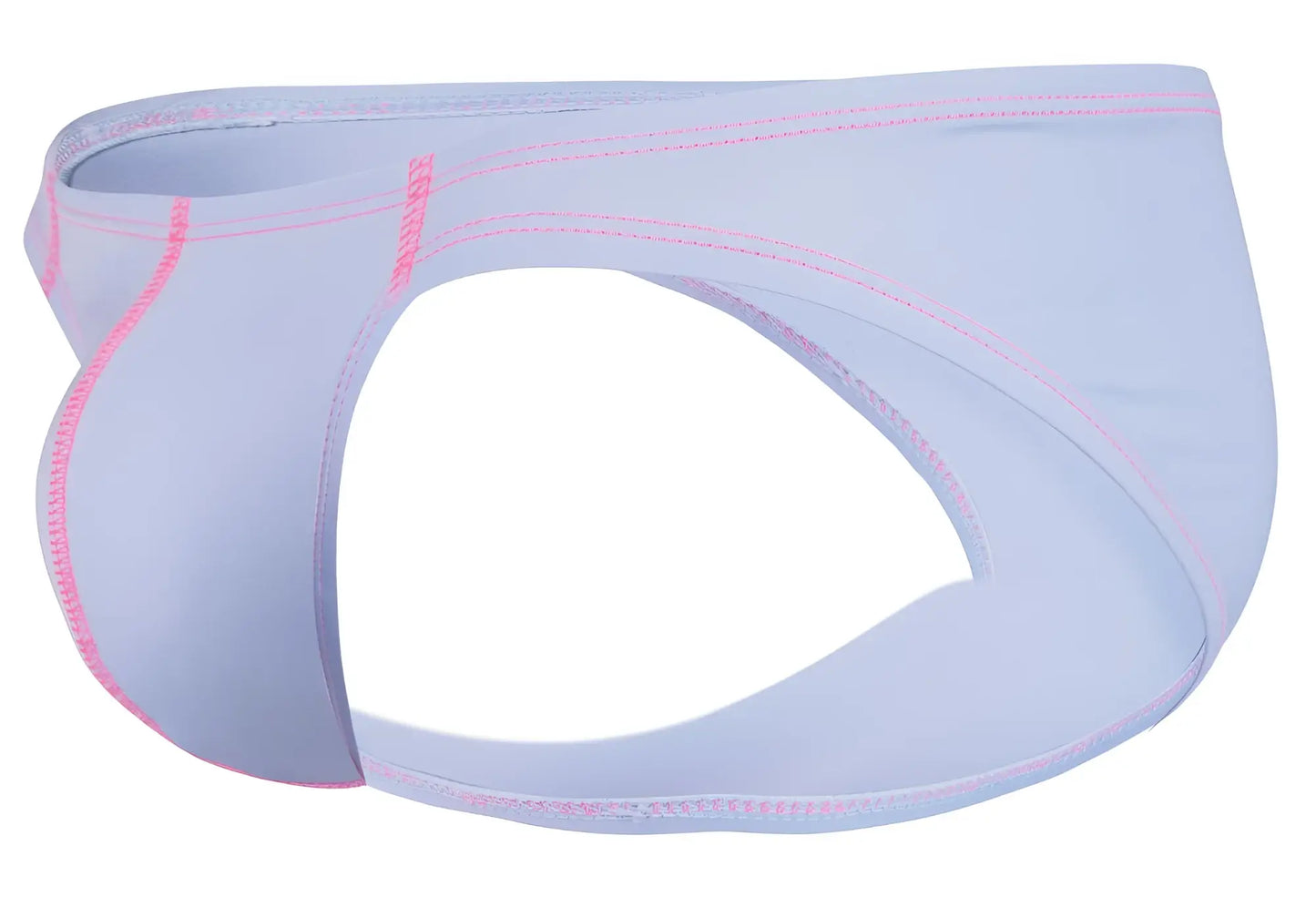 Light blue clever 2005 raices briefs with pink stitching along seams designed for athletic wear