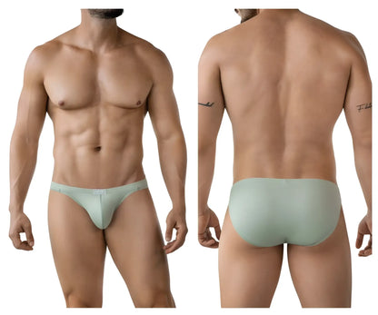 Light green clever 2014 reto briefs with a subtle textured pattern and brand tag on the waistband in form-fitting style
