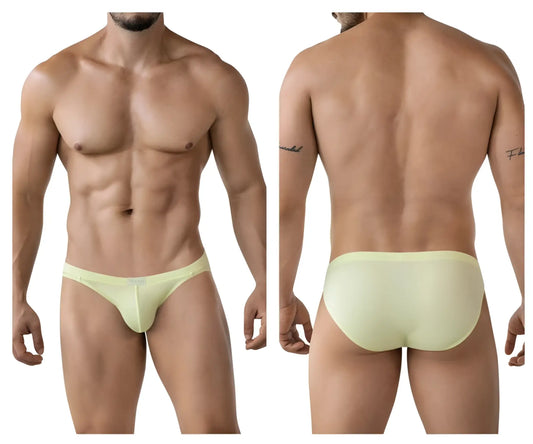 Light yellow clever 2014 reto briefs with smooth stretchy fabric in a seamless light green design